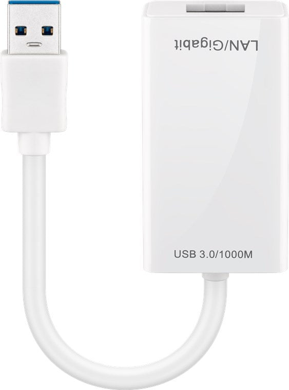 USB 3.0 adattatore di rete Gigabit Ethernet bianco