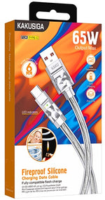 Cavo per alimentazione e sincronizzazione USB Type-C 1m 65W grigio KSC-956 6921042132952 F4650