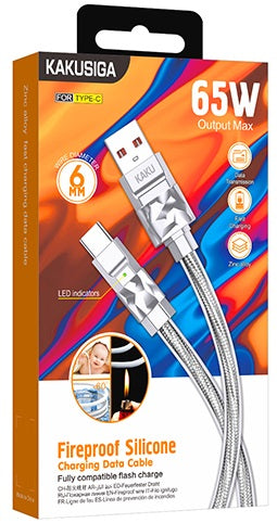 Cavo per alimentazione e sincronizzazione USB Type-C 1m 65W grigio KSC-956 6921042132952 F4650