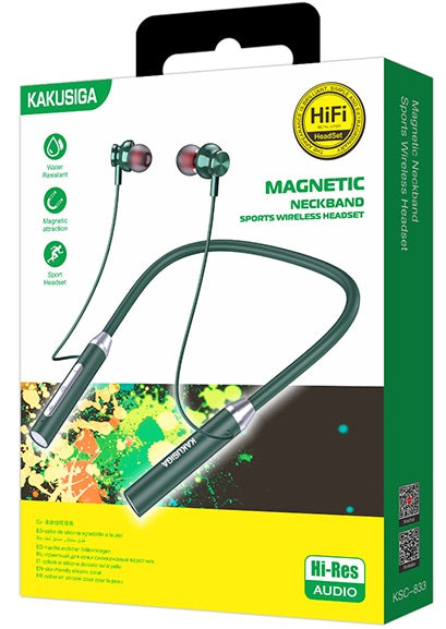 Cuffie auricolari da collo Bluetooth verdi  KSC-833 F2810
