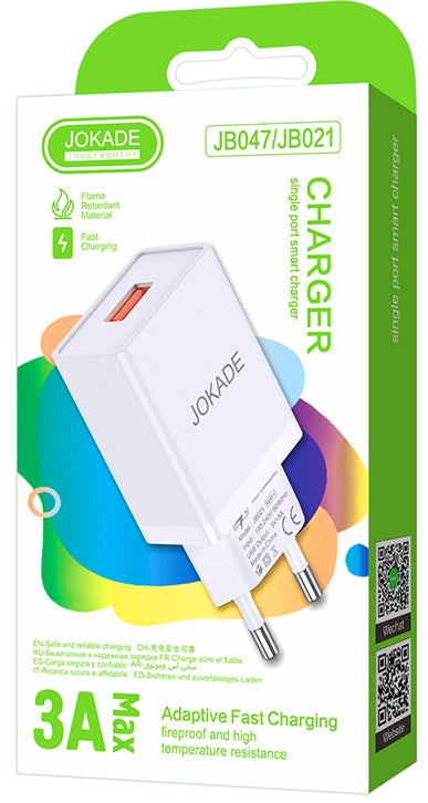 Caricabatterie USB 5V 3A bianco JB047 F2620