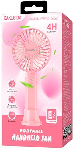 Ventilatore ricaricabile portatile con supporto da tavolo rosa KSC-1510 F2580