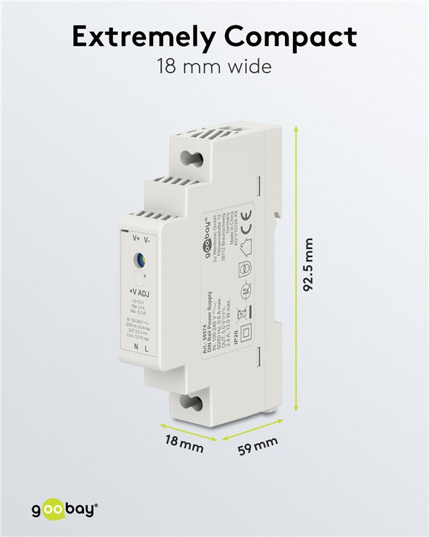 Alimentatore per guida DIN 5 VDC 2,4A 12 W 59574 4040849595745 F1672