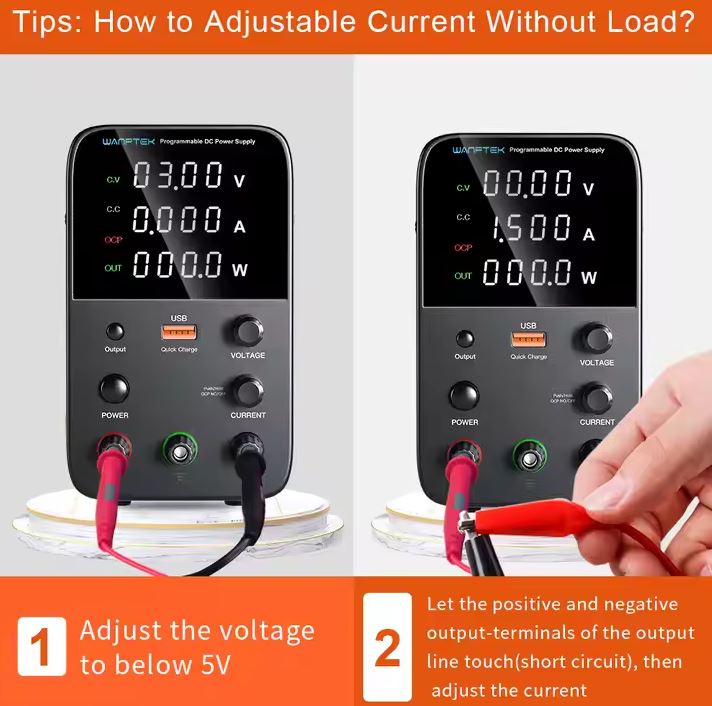 Alimentatore da banco 30V 5A 150W con regolatore di tensione CC USB 18W WPS305H A1020