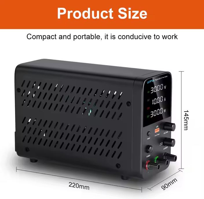Alimentatore da banco 30V 5A 150W con regolatore di tensione CC USB 18W WPS305H A1020