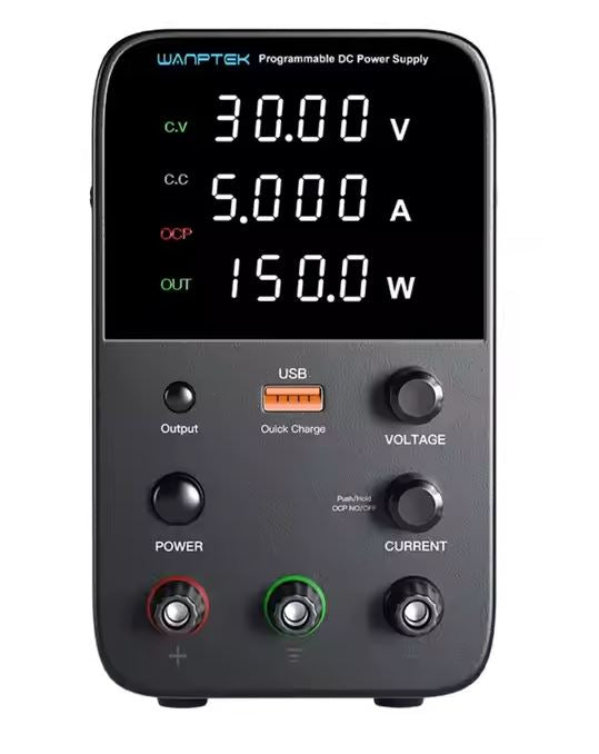 Alimentatore da banco 30V 5A 150W con regolatore di tensione CC USB 18W WPS305H A1020
