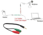 Adattatore audio telato 20cm 1x jack 3.5mm maschio 2x jack 3.5mm femmina microfono-cuffie
 A1609