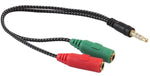 Adattatore audio telato 20cm 1x jack 3.5mm maschio 2x jack 3.5mm femmina microfono-cuffie
 A1609
