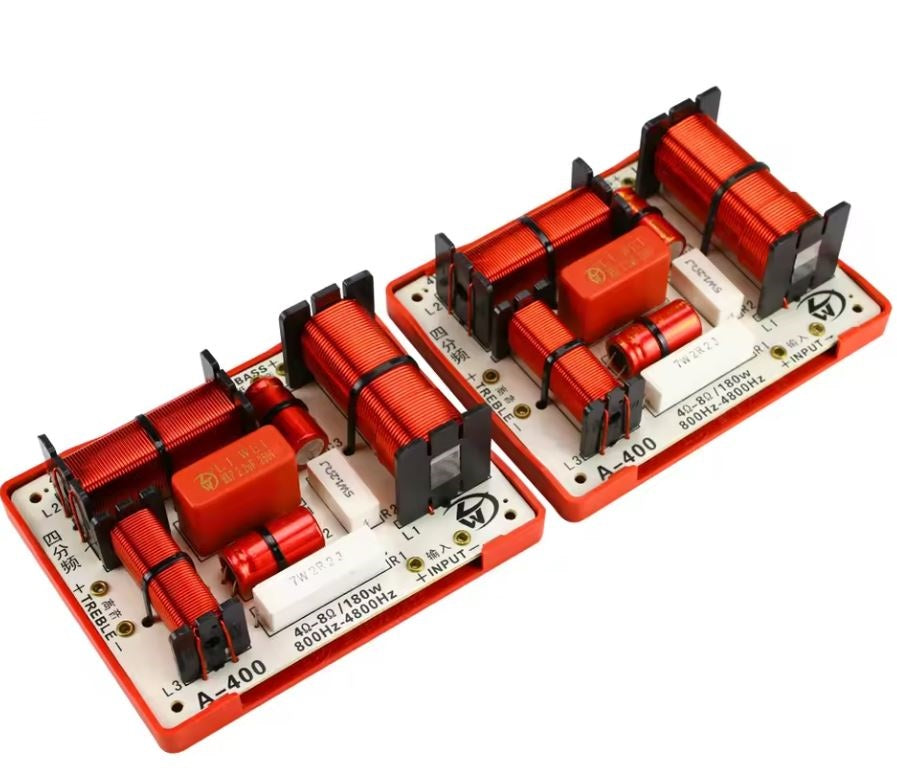 Coppia filtri crossover audio 4 vie 4-8 Ohm 180W 800-4800Hz