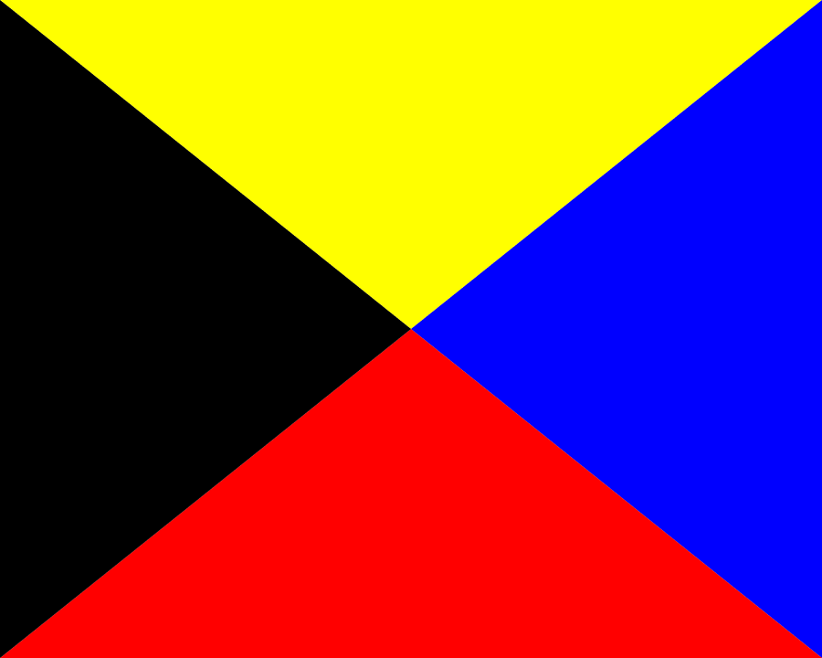 Bandiera nautica di segnalazione "Z" Zulu 150x180cm