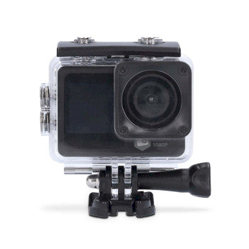 Action Cam | Dual Screen | 1080p@30fps | 12 MPixels | Waterproof up to: 30.0 m | 70 min | Wi-Fi | App available for: Android™ / IOS | Mounts included | Black