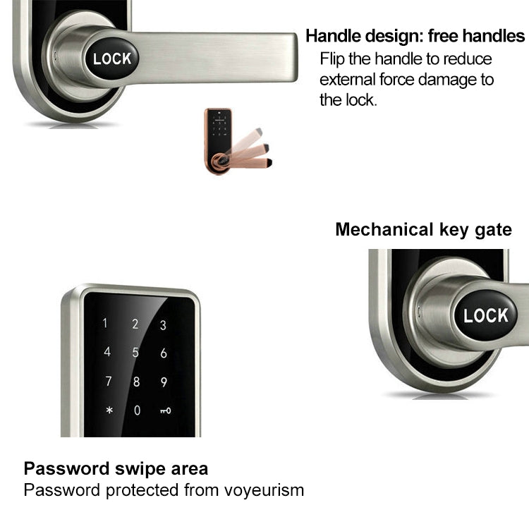 OS8818 Password + chiave + scheda sensore Serratura elettronica in lega di zinco Serratura con codice elettronico touch screen, OS8818