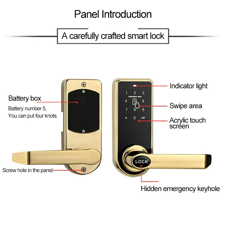 Password + chiave + scheda sensore Serratura elettronica in bronzo rosso in lega di zinco Serratura con codice elettronico touch screen, OS8818-JS, OS8818-QGT Bronze, OS8818-HGT Red Bronze