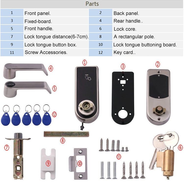 Password + chiave + scheda sensore Serratura elettronica in bronzo rosso in lega di zinco Serratura con codice elettronico touch screen, OS8818-JS, OS8818-QGT Bronze, OS8818-HGT Red Bronze