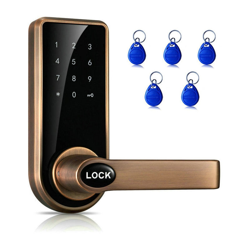 Password + chiave + scheda sensore Serratura elettronica in bronzo rosso in lega di zinco Serratura con codice elettronico touch screen, OS8818-JS, OS8818-QGT Bronze, OS8818-HGT Red Bronze