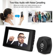 N7 Campanello video Smart Cat Eye con schermo da 4,5 pollici 1080P HD per visione notturna con rilevamento del movimento