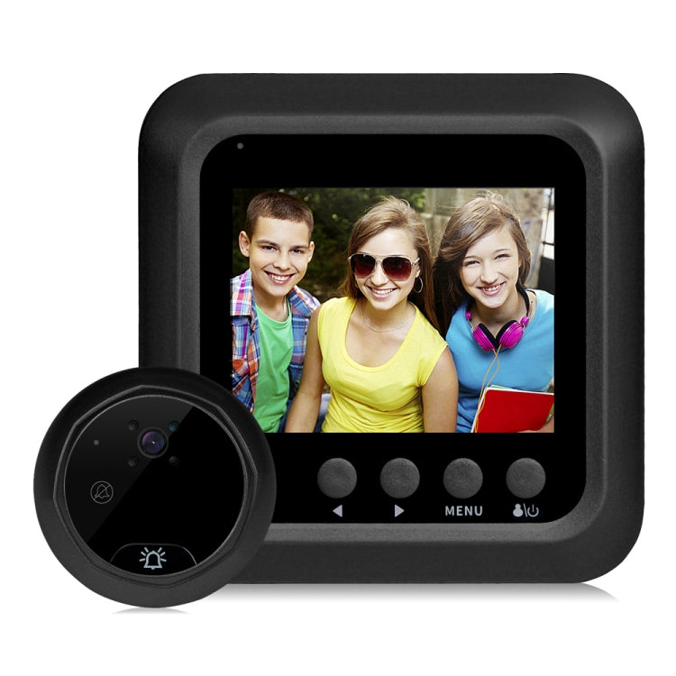 Danmini W5 Schermo da 2,4 pollici Telecamera di sicurezza da 2,0 MP Campanello con visualizzatore spioncino senza disturbo, supporto scheda TF/visione notturna/registrazione video, W5