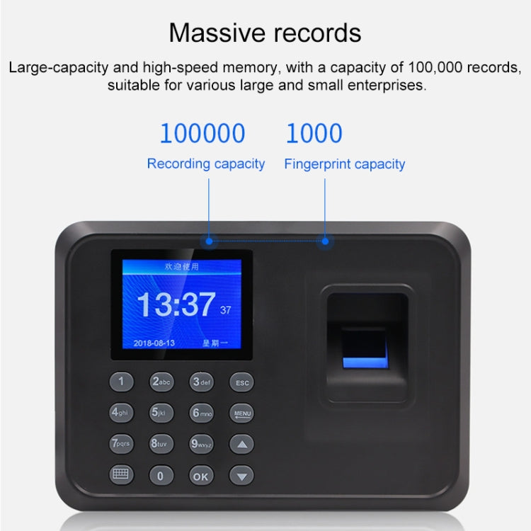 Macchina rilevazione presenze con impronte digitali 2,4"