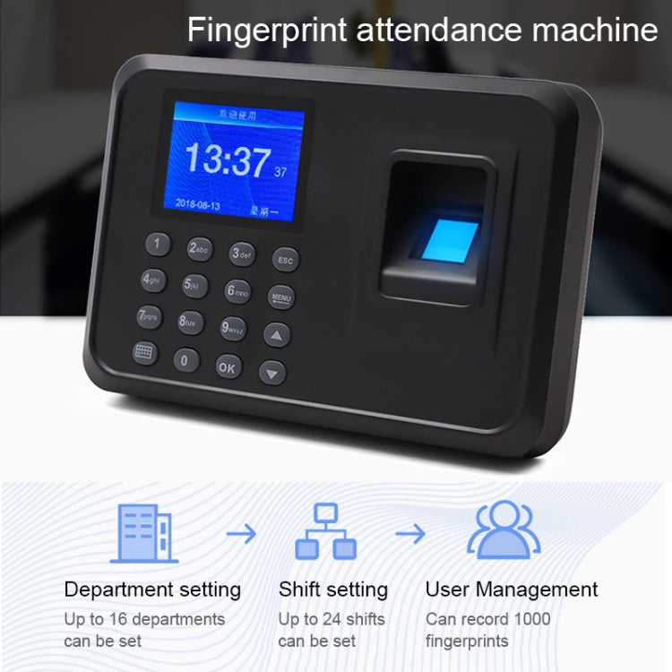 F01 Macchina per la rilevazione presenze con impronte digitali con schermo TFT da 2,4 pollici, presa americana, ACS2685EU, ACS2685UK, ACS2685US