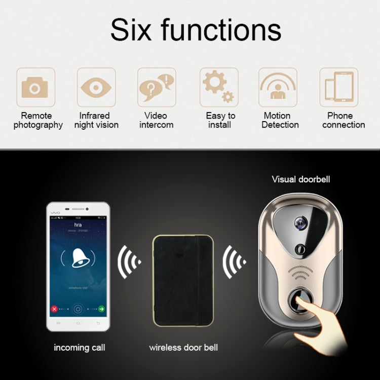 Campanello citofono smart WiFi HD 1.3MP con visione notturna