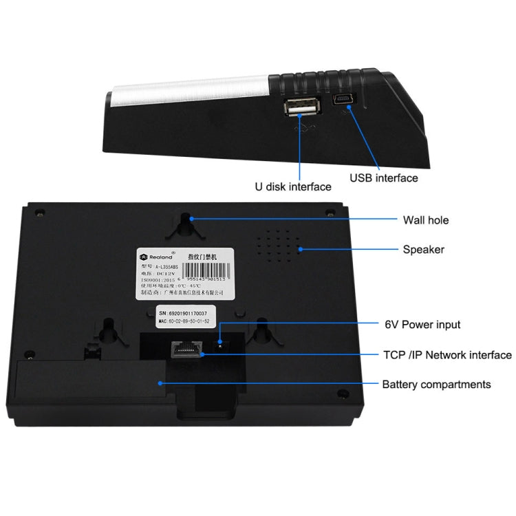 Rilevatore presenze Realand AL355 con impronte digitali e WiFi