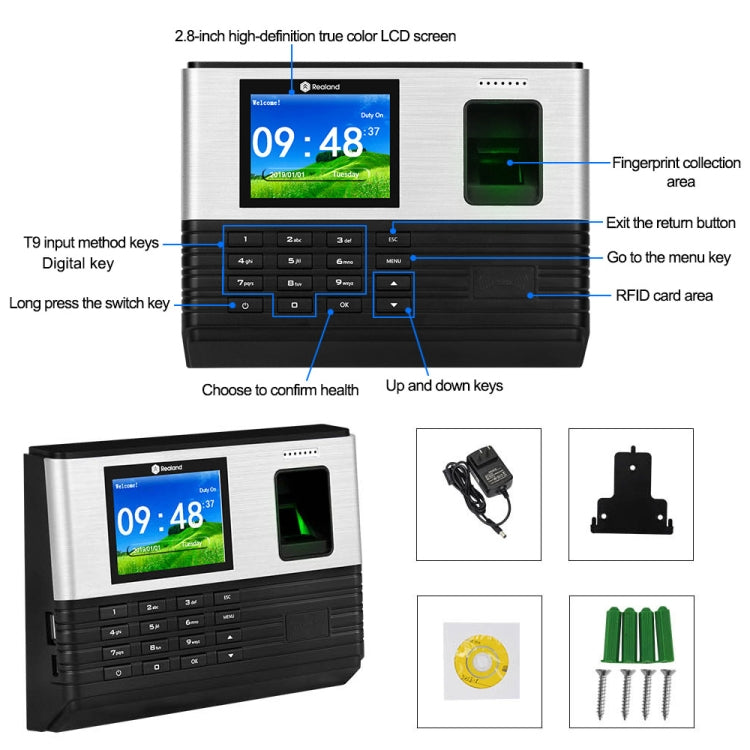 Rilevatore presenze Realand AL355 con impronte digitali e WiFi