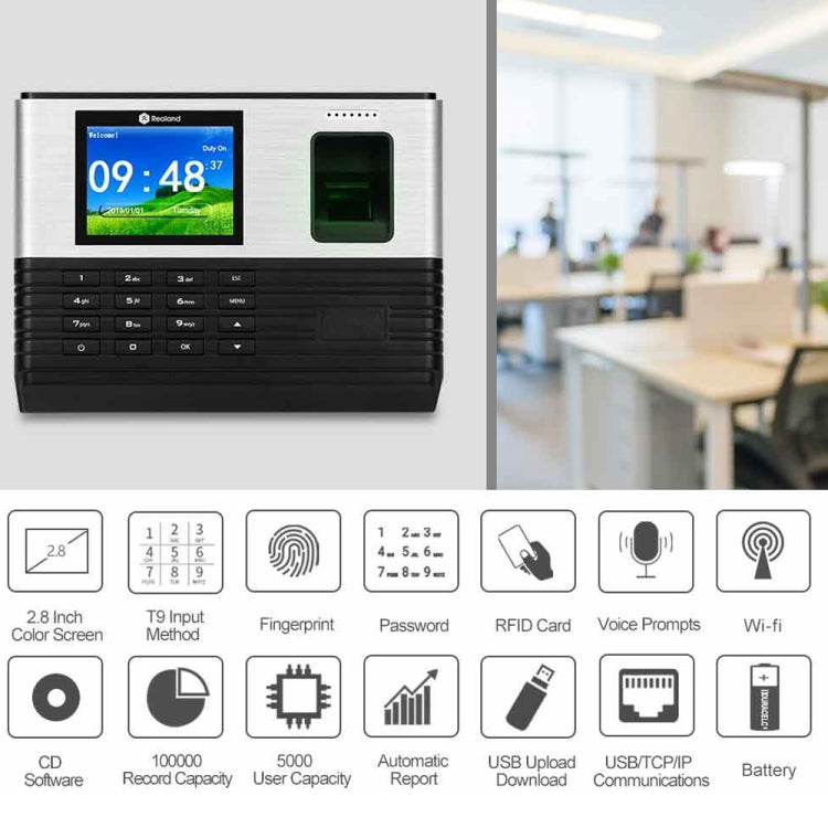 Rilevatore presenze Realand AL355 con impronte digitali e WiFi