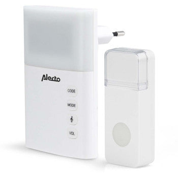 Wireless doorbell with flashing light White