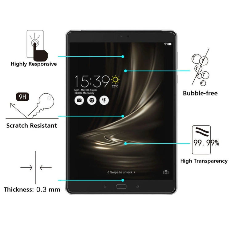 Per ASUS ZenPad 3S 10 / Z500 Pellicola per schermo in vetro temperato con durezza 0,3 mm 9H, For Z500