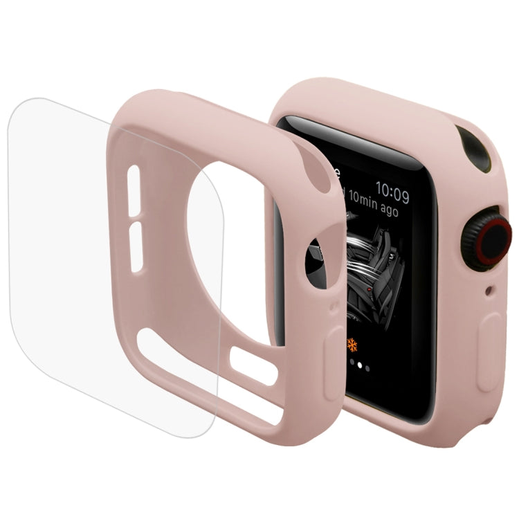 ENKAY Hat-Prince 2 in 1 Guscio protettivo semi-rivestito in TPU + Proteggi schermo HD curvato a caldo in PET a schermo intero 3D per Apple Watch Serie 5 e 4 40mm, 40mm