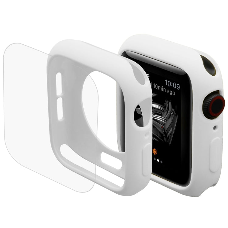 ENKAY Hat-Prince 2 in 1 Guscio protettivo semi-rivestito in TPU + Proteggi schermo HD curvato a caldo in PET a schermo intero 3D per Apple Watch Serie 5 e 4 40mm, 40mm