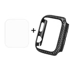 ENKAY Hat-Prince 2 in 1 Guscio protettivo semi-rivestito in fibra di carbonio con texture TPU + Proteggi schermo HD curvo con piegatura termica a schermo intero 3D per Apple Watch Serie 5 e 4 40 mm, For Apple Watch Series 6 / 5 / 4 / Watch SE 40mm