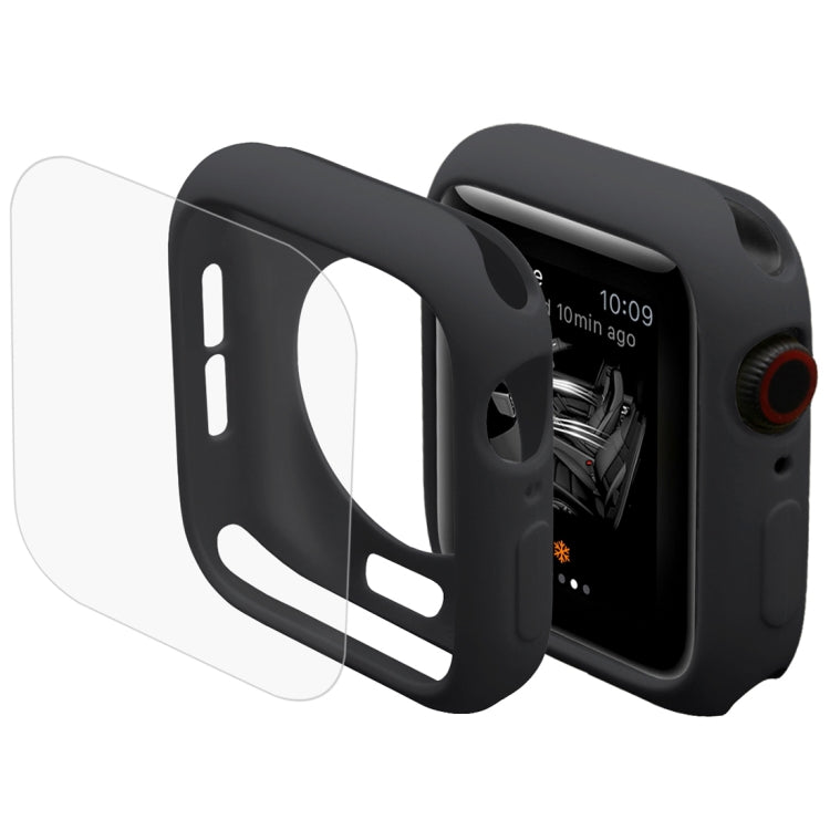 ENKAY Hat-Prince 2 in 1 Guscio protettivo semi-rivestito in TPU + Proteggi schermo HD curvato a caldo in PET a schermo intero 3D per Apple Watch Serie 5 e 4 44mm, For Apple Watch Series 6 / 5 / 4 / Watch SE 44mm