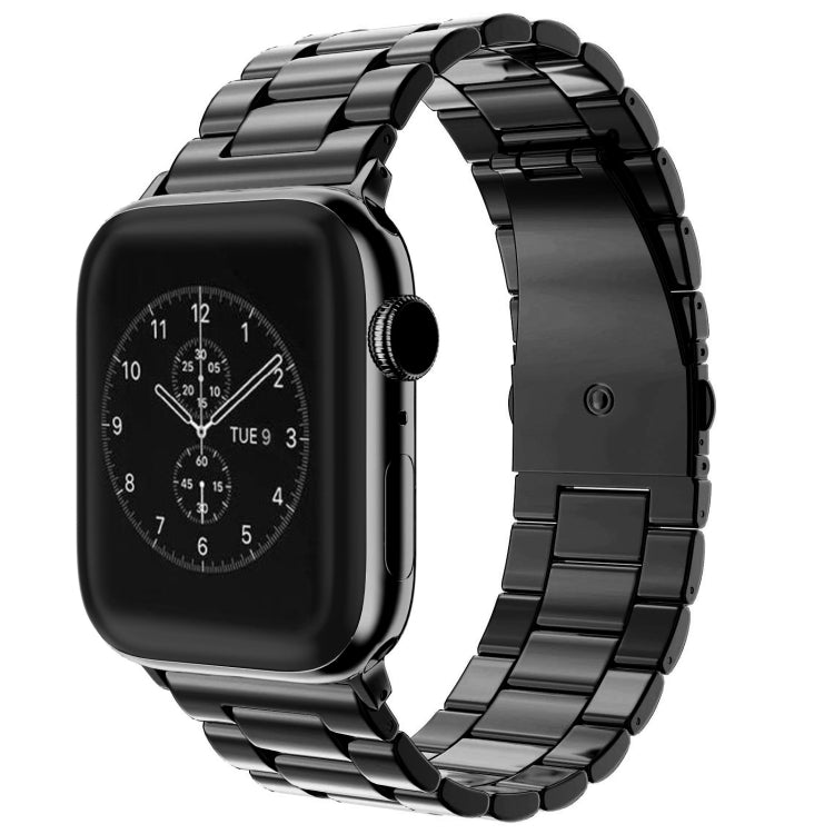 Per Apple Watch Serie 8 e 7 41 mm / SE 2 e 6 e SE e 5 e 4 40 mm / 3 e 2 e 1 38 mm con fibbia pieghevole e cinturino in acciaio inossidabile con 3 perline