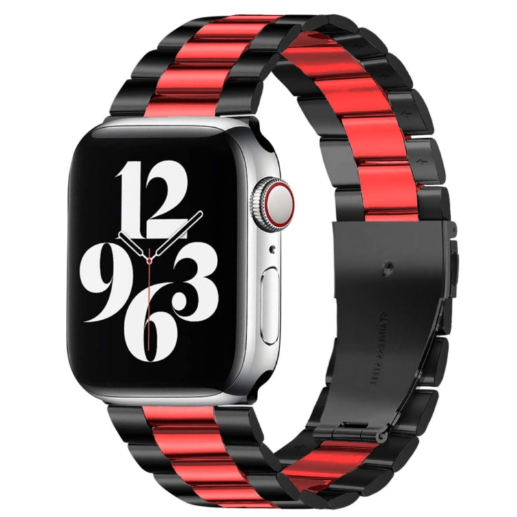 Per Apple Watch Serie 8 e 7 41 mm / SE 2 e 6 e SE e 5 e 4 40 mm / 3 e 2 e 1 38 mm con fibbia pieghevole e cinturino in acciaio inossidabile con 3 perline