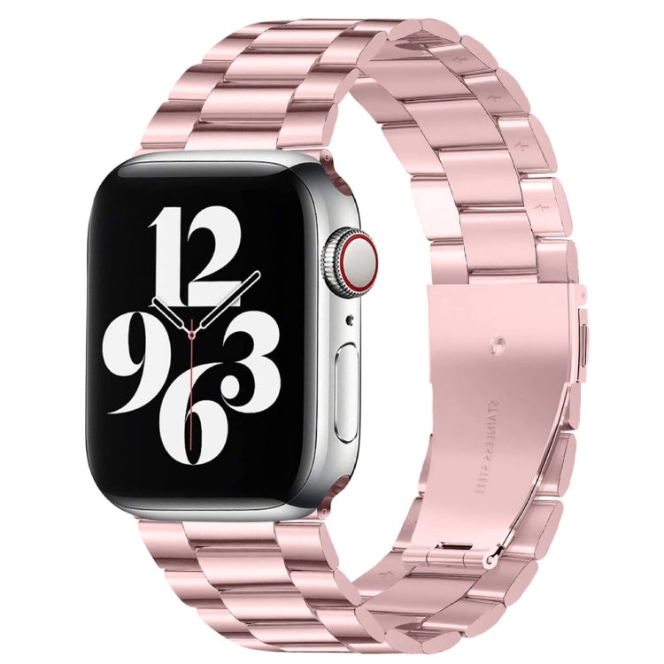 Per Apple Watch Serie 8 e 7 41 mm / SE 2 e 6 e SE e 5 e 4 40 mm / 3 e 2 e 1 38 mm con fibbia pieghevole e cinturino in acciaio inossidabile con 3 perline