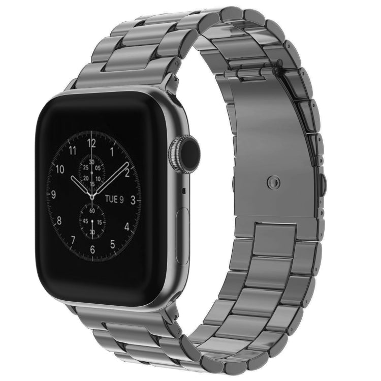 Per Apple Watch Serie 8 e 7 41 mm / SE 2 e 6 e SE e 5 e 4 40 mm / 3 e 2 e 1 38 mm con fibbia pieghevole e cinturino in acciaio inossidabile con 3 perline