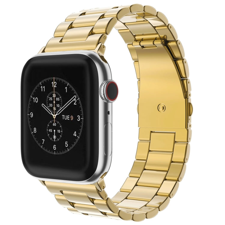 Per Apple Watch Serie 8 e 7 41 mm / SE 2 e 6 e SE e 5 e 4 40 mm / 3 e 2 e 1 38 mm con fibbia pieghevole e cinturino in acciaio inossidabile con 3 perline