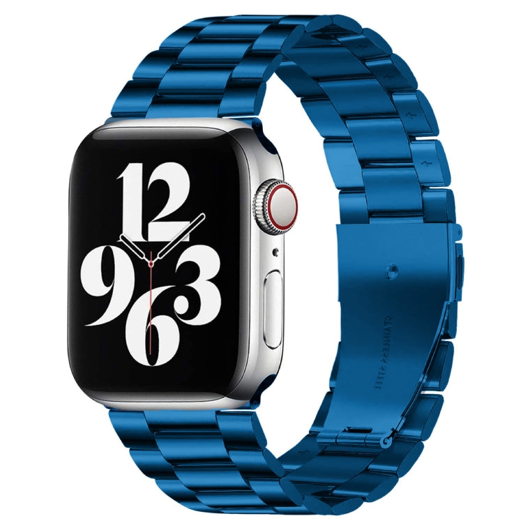 Per Apple Watch Serie 8 e 7 41 mm / SE 2 e 6 e SE e 5 e 4 40 mm / 3 e 2 e 1 38 mm con fibbia pieghevole e cinturino in acciaio inossidabile con 3 perline