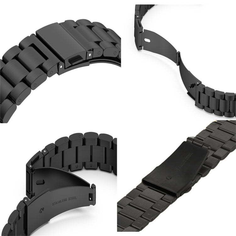 Per Apple Watch Serie 8 e 7 41 mm / SE 2 e 6 e SE e 5 e 4 40 mm / 3 e 2 e 1 38 mm con fibbia pieghevole e cinturino in acciaio inossidabile con 3 perline