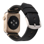 Per Apple Watch Series 8&7 41mm / SE 2&6&SE&5&4 40mm / 3&2&1 38mm Cinturino per orologio in vera pelle con foro retrò, For 38mm