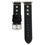 Per Apple Watch Serie 7 45mm / 6 e SE e 5 e 4 44mm / 42mm 3 e 2 e 1 cinturino per orologio in vera pelle con foro retrò, For 42mm