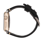 Per Apple Watch Serie 7 45mm / 6 e SE e 5 e 4 44mm / 42mm 3 e 2 e 1 cinturino per orologio in vera pelle con foro retrò, For 42mm