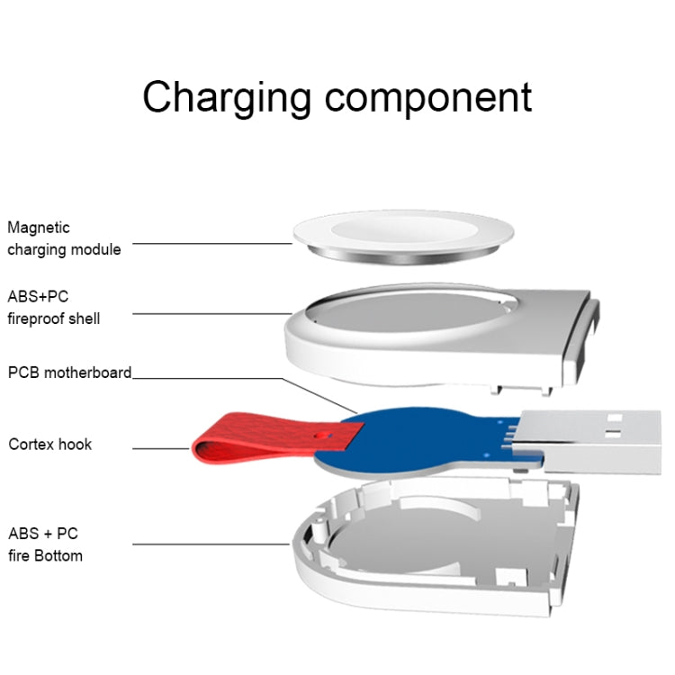 Caricabatterie wireless magnetico standard portatile universale A3 Qi per Apple Watch serie 4 e 3 e 2 e 1