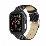 Cinturino in vera pelle e fibra di carbonio + telaio per Apple Watch Series 4 40mm, Apple Watch Series 4 40mm