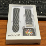 Cinturino in vera pelle e fibra di carbonio + telaio per Apple Watch Series 4 40mm, Apple Watch Series 4 40mm