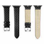 Cinturino in vera pelle in fibra di carbonio + telaio per Apple Watch serie 3, 2 e 1 38 mm, Apple Watch Series 3 & 2 & 1 38mm