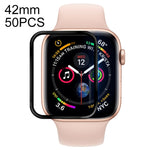 50 pezzi per Apple Watch Proteggi schermo a copertura totale con pellicola morbida in PET da 42 mm, For Apple Watch Series 3 / 2 / 1 42mm