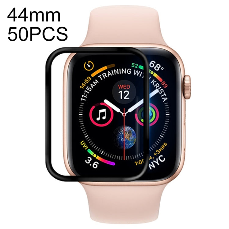 50 pezzi per Apple Watch Series 5 e 4 Proteggi schermo a copertura totale con pellicola morbida in PET da 44 mm, For Apple Watch Series 6 / 5 / 4 / Watch SE 44mm