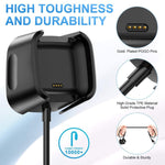 Per supporto base base di ricarica per caricabatterie Fitbit Versa 2 con cavo di ricarica da 1 m